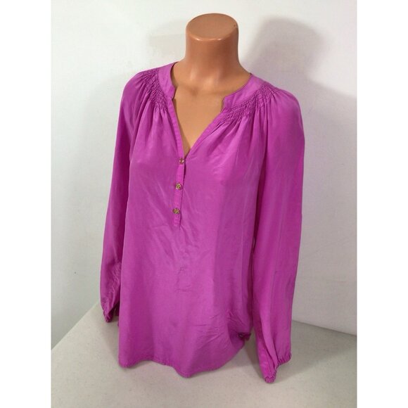 Lilly Pulitzer Silk Blouse Womens Medium - Picture 4 of 7
